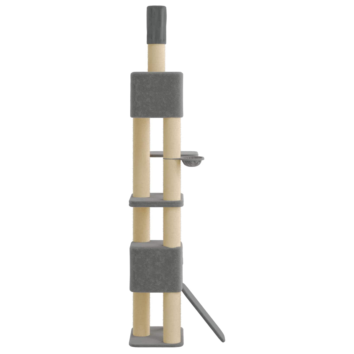 vidaXL Floor-to-Ceiling Cat Tree with Sisal Post Light Grey 257-283 cm 4