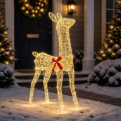 3D Christmas Reindeer LOVIISA 110 LEDs Width 70 cm Warm white