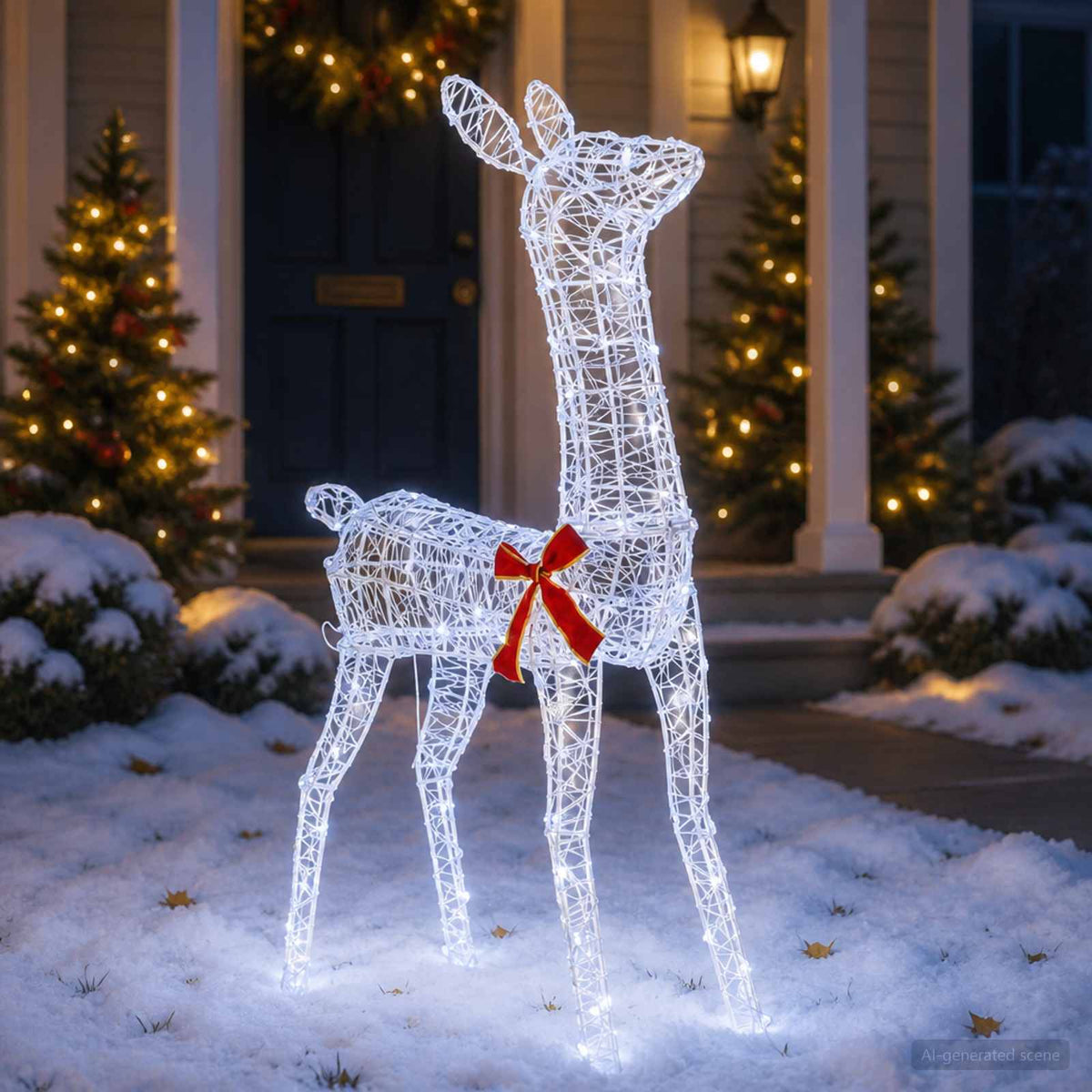 3D Christmas Reindeer LOVIISA 110 LEDs Width 70 cm Cold white