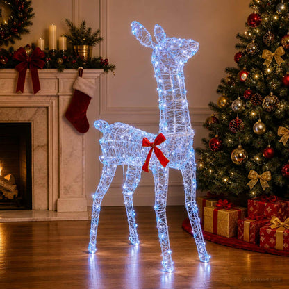 3D Christmas Reindeer LOVIISA 110 LEDs Width 70 cm Blue