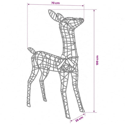 3D Christmas Reindeer LOVIISA 110 LEDs Width 70 cm Blue