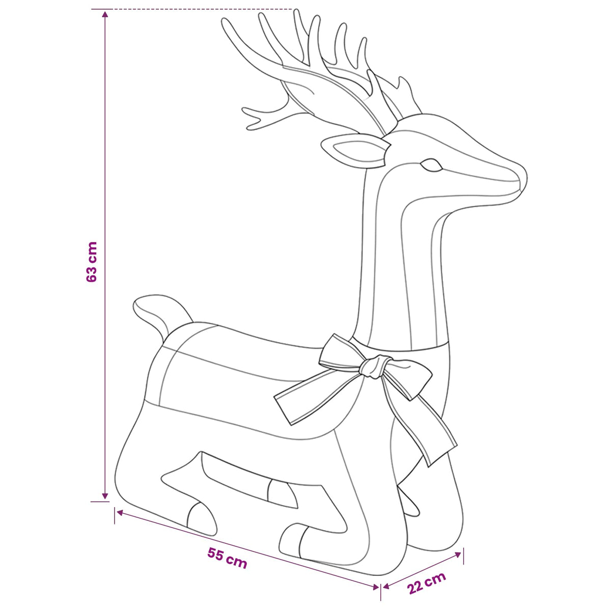 3D Christmas Reindeer LOVIISA 140 LEDs Cold white