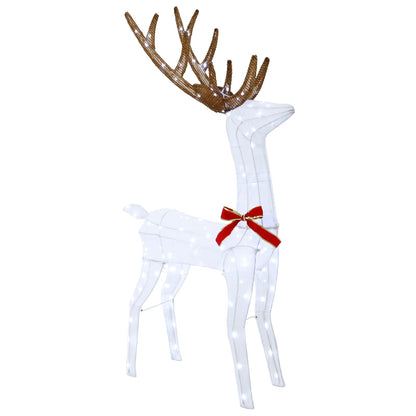 Reindeer Pull Sleigh LOVIISA 2 pcs 200 LEDs Warm White White fabric