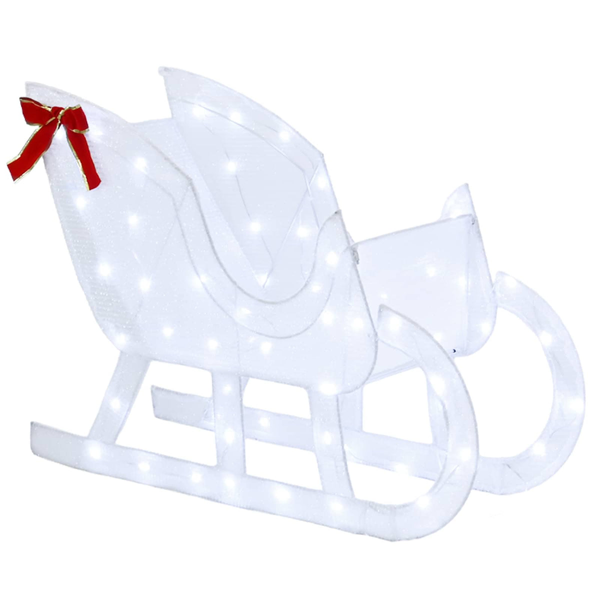 Reindeer Pull Sleigh LOVIISA 2 pcs 200 LEDs Warm White White fabric