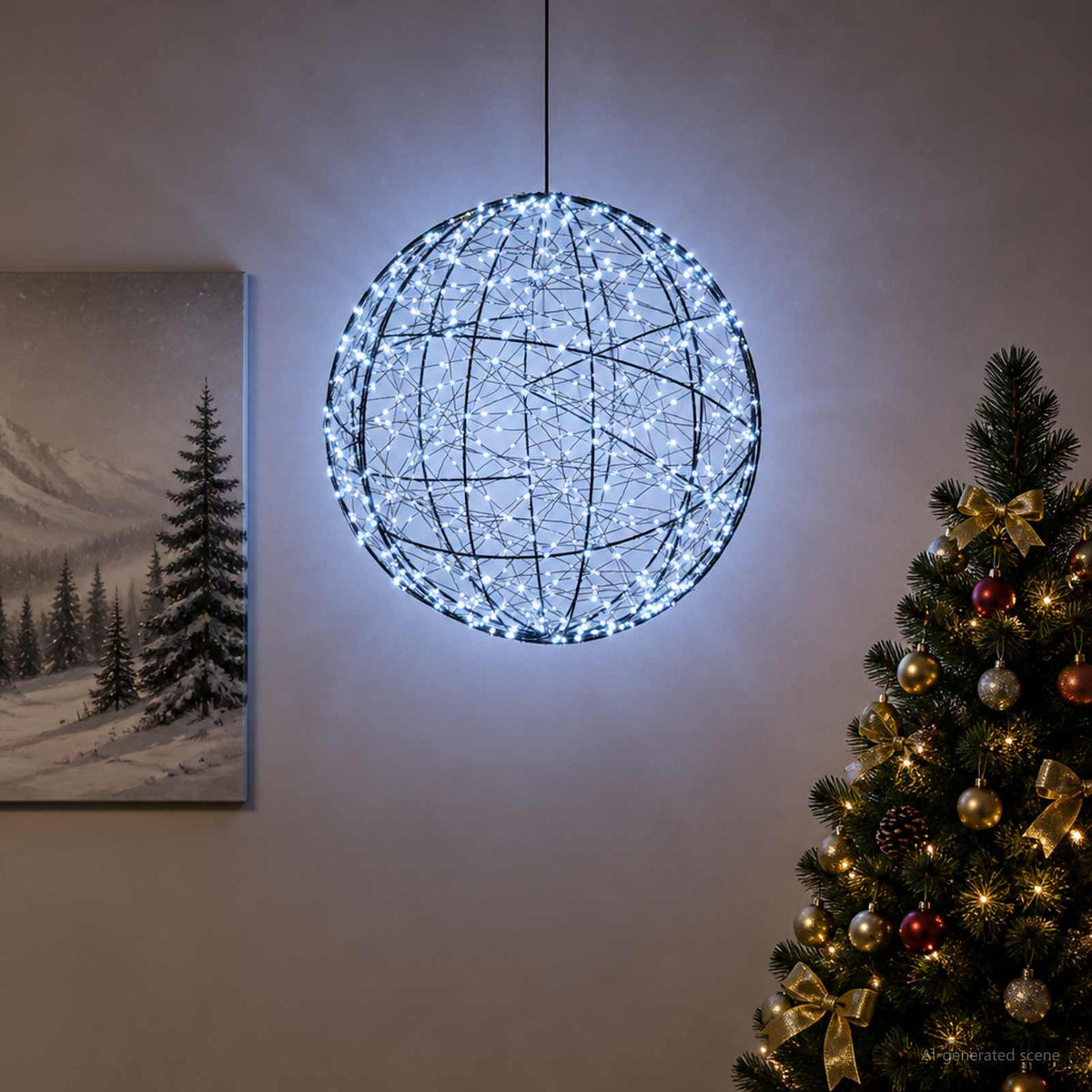 Christmas Finial Light 200 LEDs Diameter 20 x 22 cm Ø 60 x 63 cm Cold white