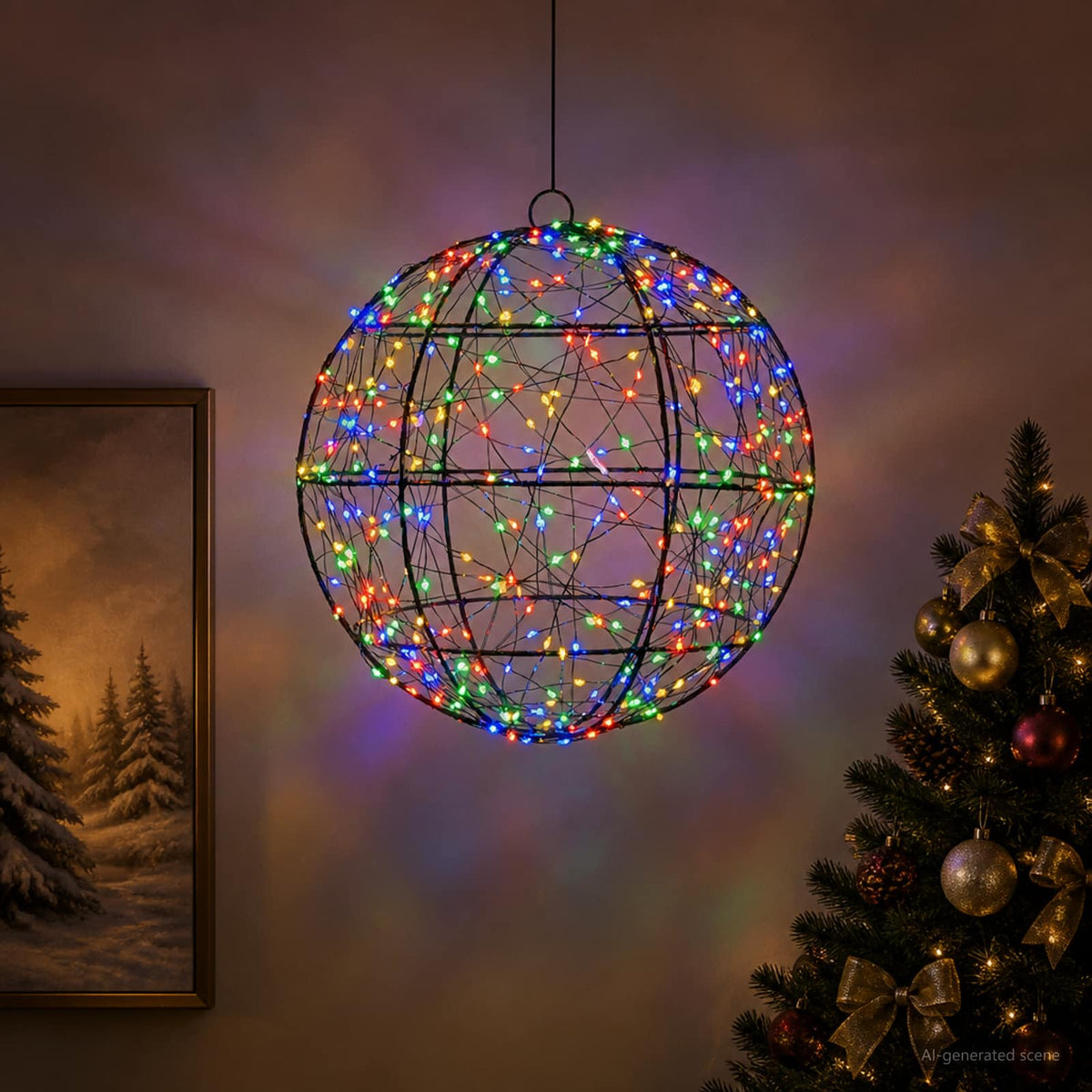 Christmas Finial Light 200 LEDs Diameter 20 x 22 cm Ø 30 x 32 cm Multicolour