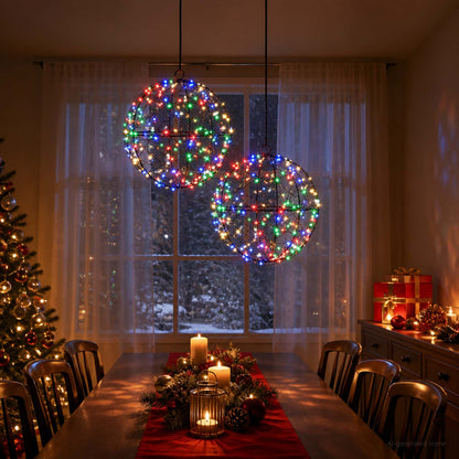 Christmas Finial Light 600 LEDs 2 pcs Ø 20 x 22 cm Multicolour