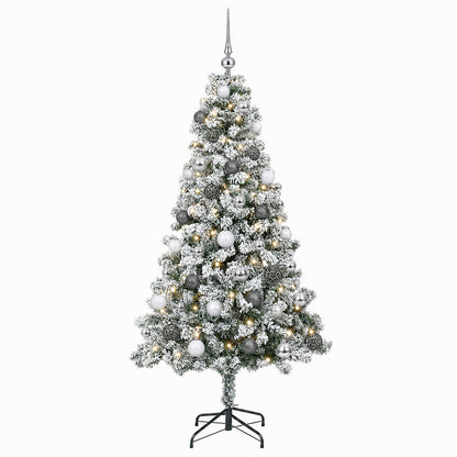 vidaXL Artificial Christmas Tree with Bauble 120 cm 150 LEDs 4