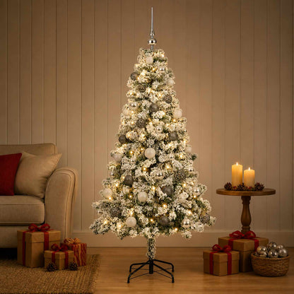 vidaXL Artificial Christmas Tree with Bauble 120 cm 150 LEDs 3