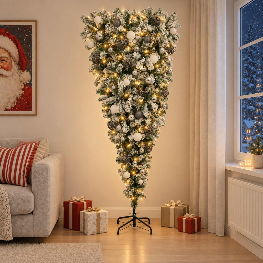 vidaXL Artificial Christmas Tree with Bauble 180 cm 300 LEDs