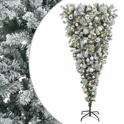 vidaXL Upside-down Artificial Hinged Christmas Tree 180 cm 300 LEDs 2
