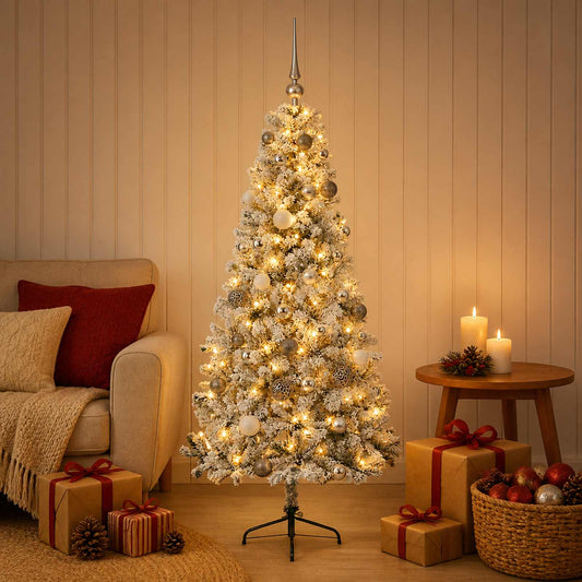 vidaXL Artificial Christmas Tree with Bauble 150 cm 150 LEDs 1