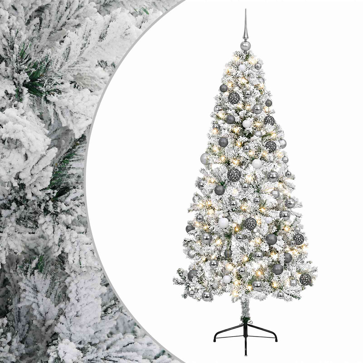 vidaXL Artificial Christmas Tree with Bauble 210 cm 300 LEDs 2