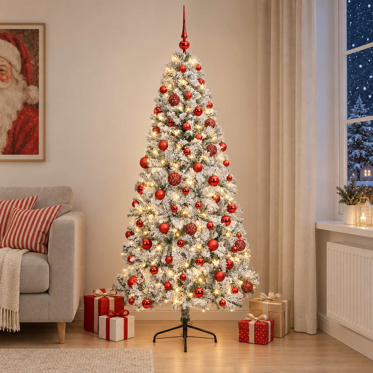 vidaXL Artificial Christmas Tree with Bauble 240 cm 300 LEDs 3