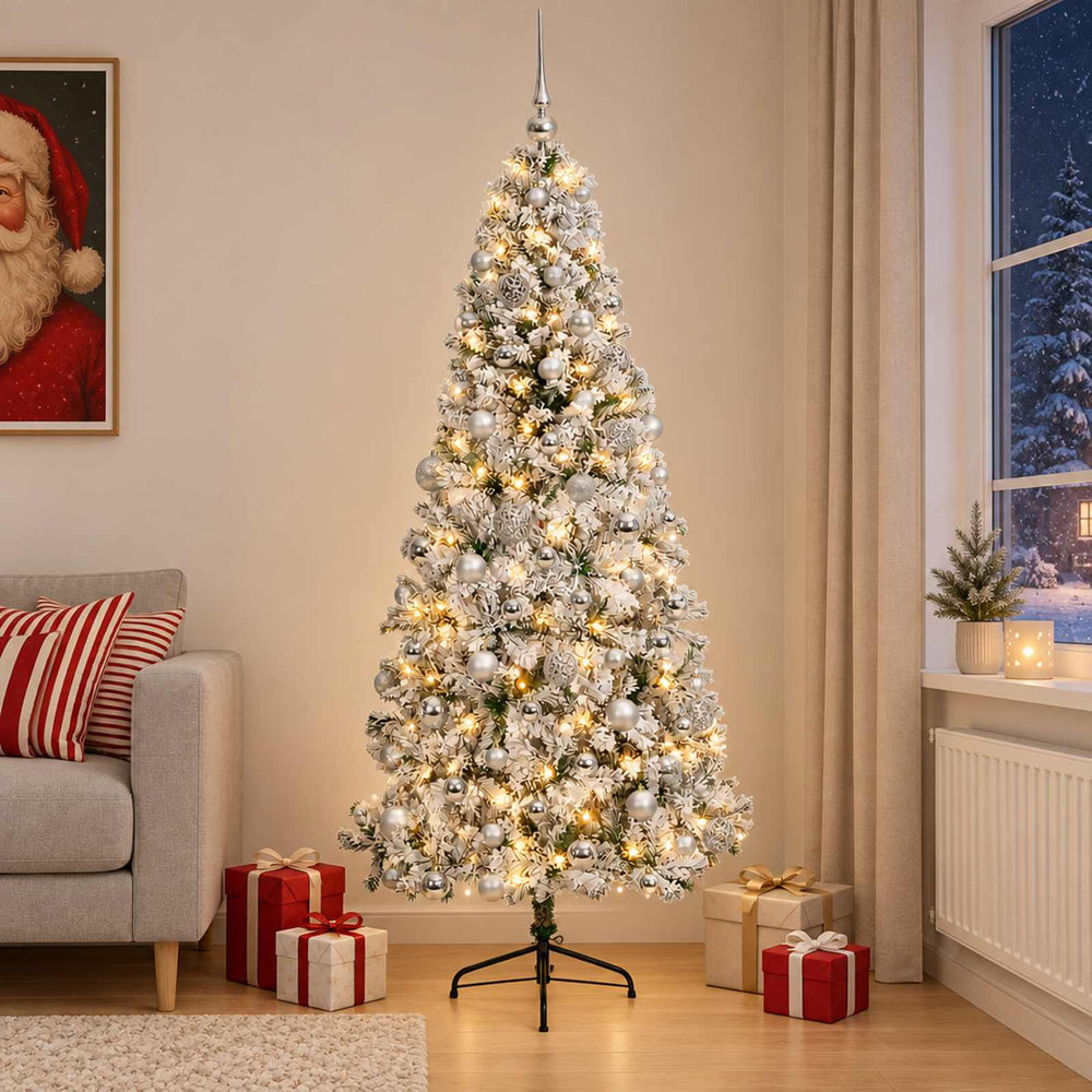 vidaXL Artificial Christmas Tree with Bauble 210 cm 300 LEDs