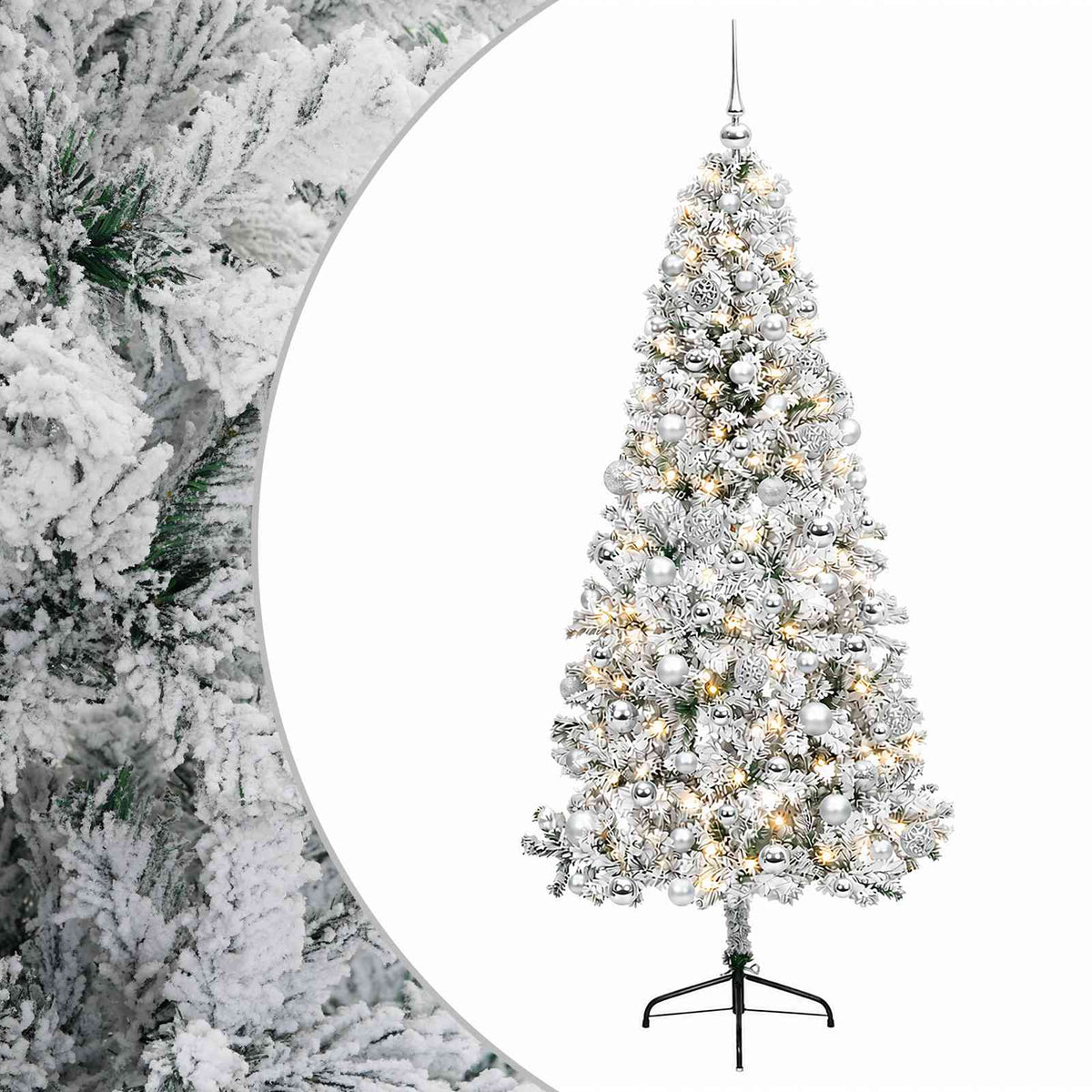 vidaXL Artificial Christmas Tree with Bauble 240 cm 300 LEDs 2