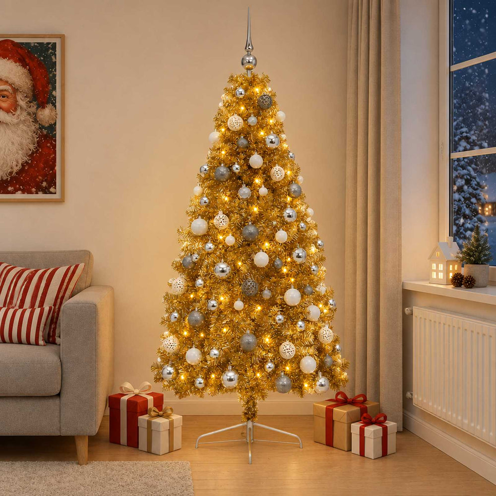 vidaXL Artificial Christmas Tree with Bauble 210 cm 300 LEDs