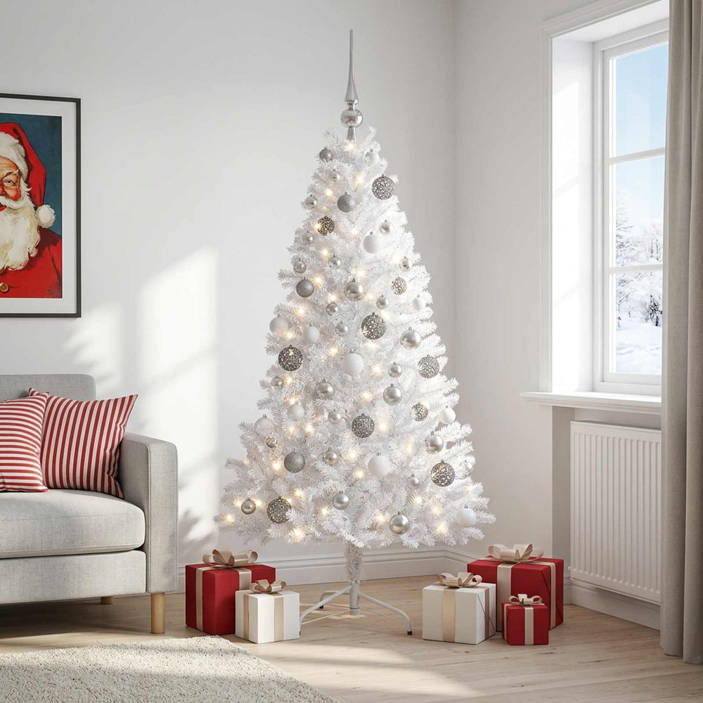 vidaXL Artificial Christmas Tree with Bauble 210 cm 300 LEDs