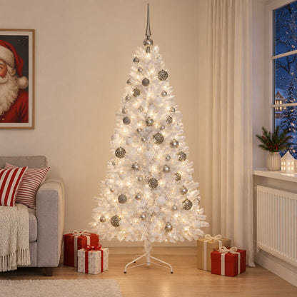 vidaXL Artificial Christmas Tree with Bauble 210 cm 300 LEDs 3