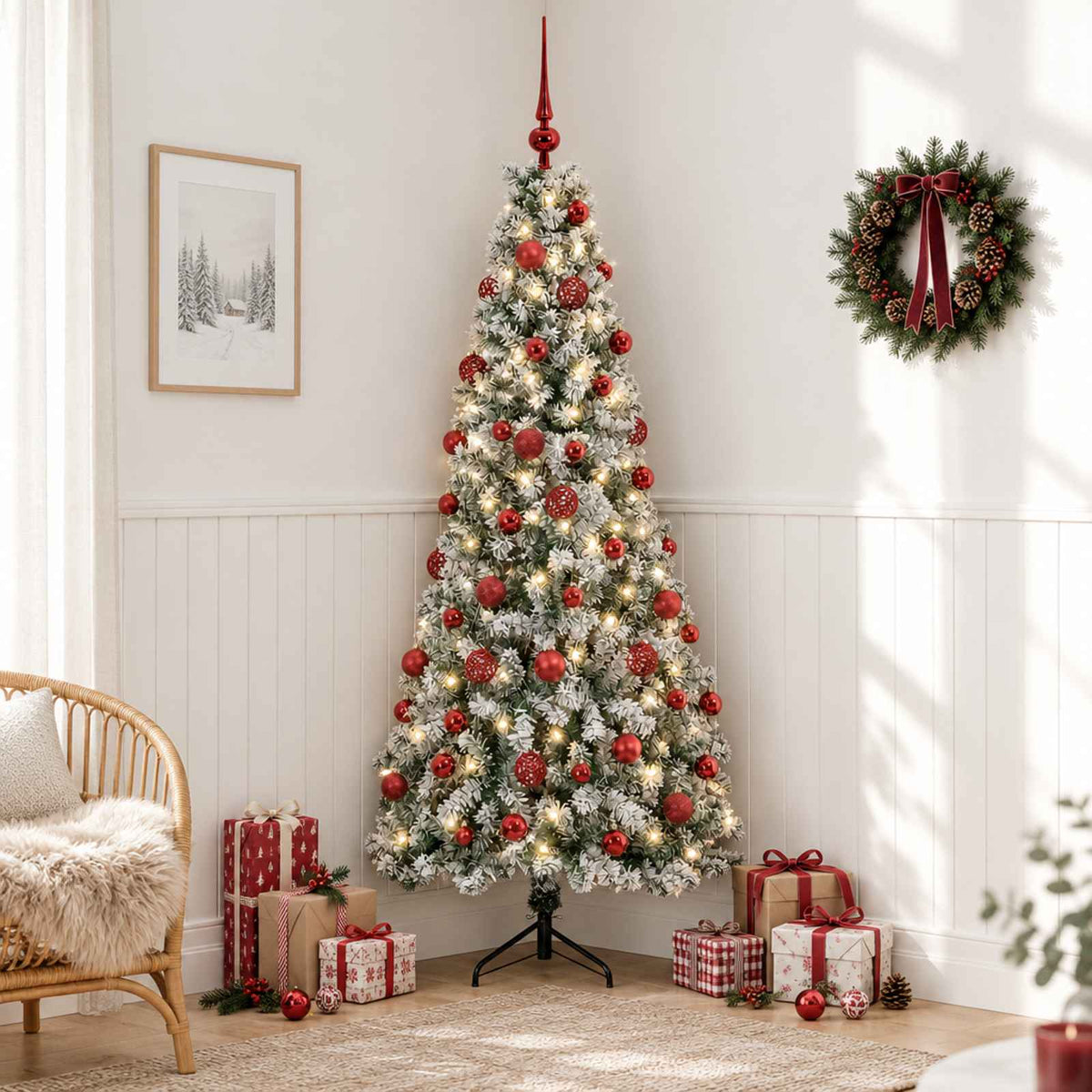 vidaXL Artificial Christmas Tree with Bauble 180 cm 300 LEDs 3