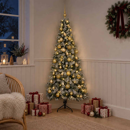 Artificial Christmas Tree with Bauble 150 LEDs 120 cm with LEDs & gold/bronze balls