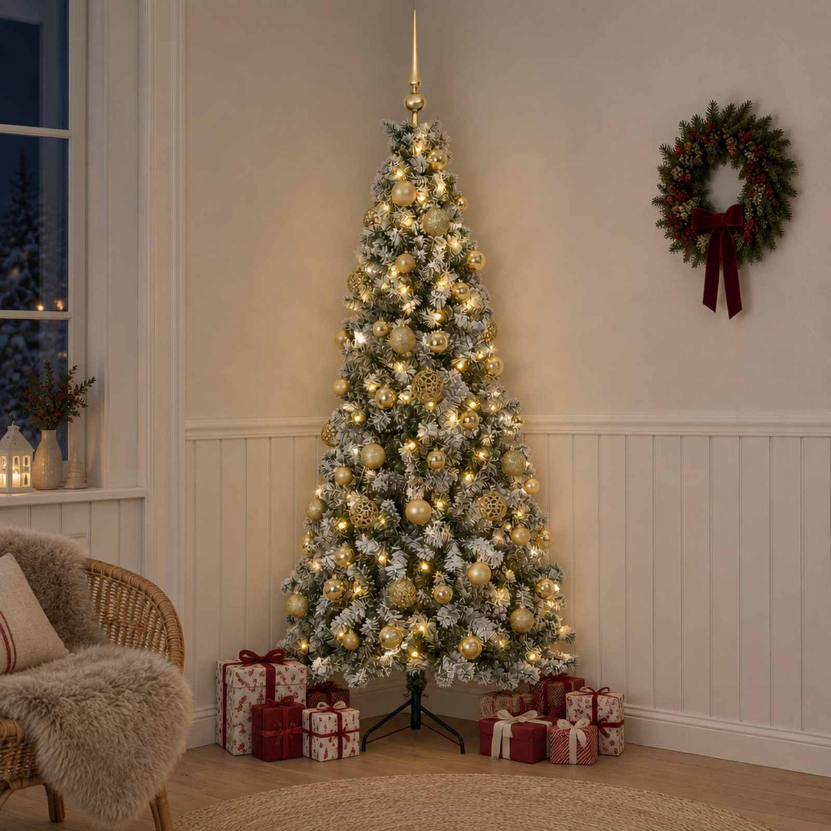 vidaXL Artificial Christmas Tree with Bauble 240 cm 300 LEDs 3