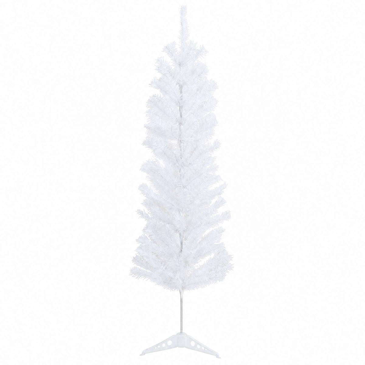 Artificial Slim Christmas Tree with Bauble 150 LEDs 150 cm with LEDs & white/grey balls