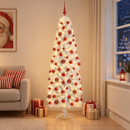 Artificial Slim Christmas Tree Bauble LEDs