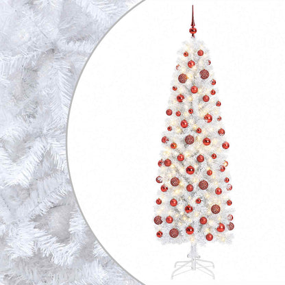Artificial Slim Christmas Tree Bauble LEDs
