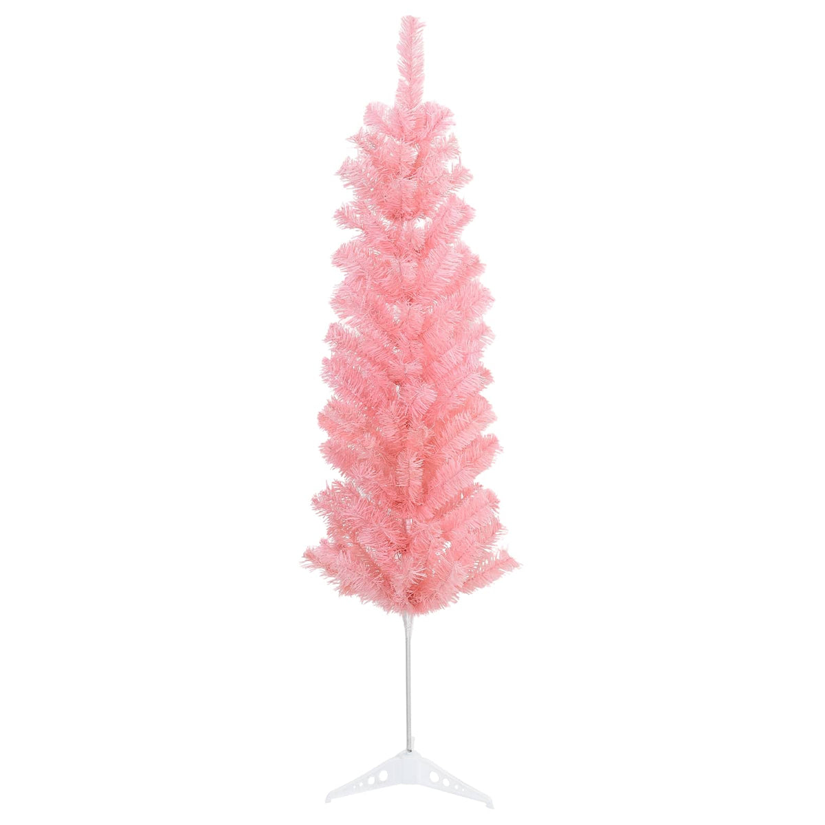 Artificial Slim Christmas Tree with Bauble 150 LEDs 150 cm with LEDs & white/grey balls