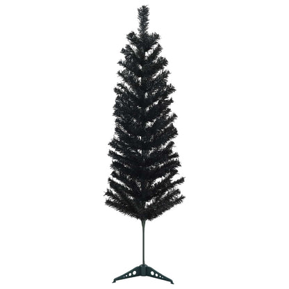 Artificial Slim Christmas Tree with Bauble 150 LEDs 150 cm with LEDs & red balls