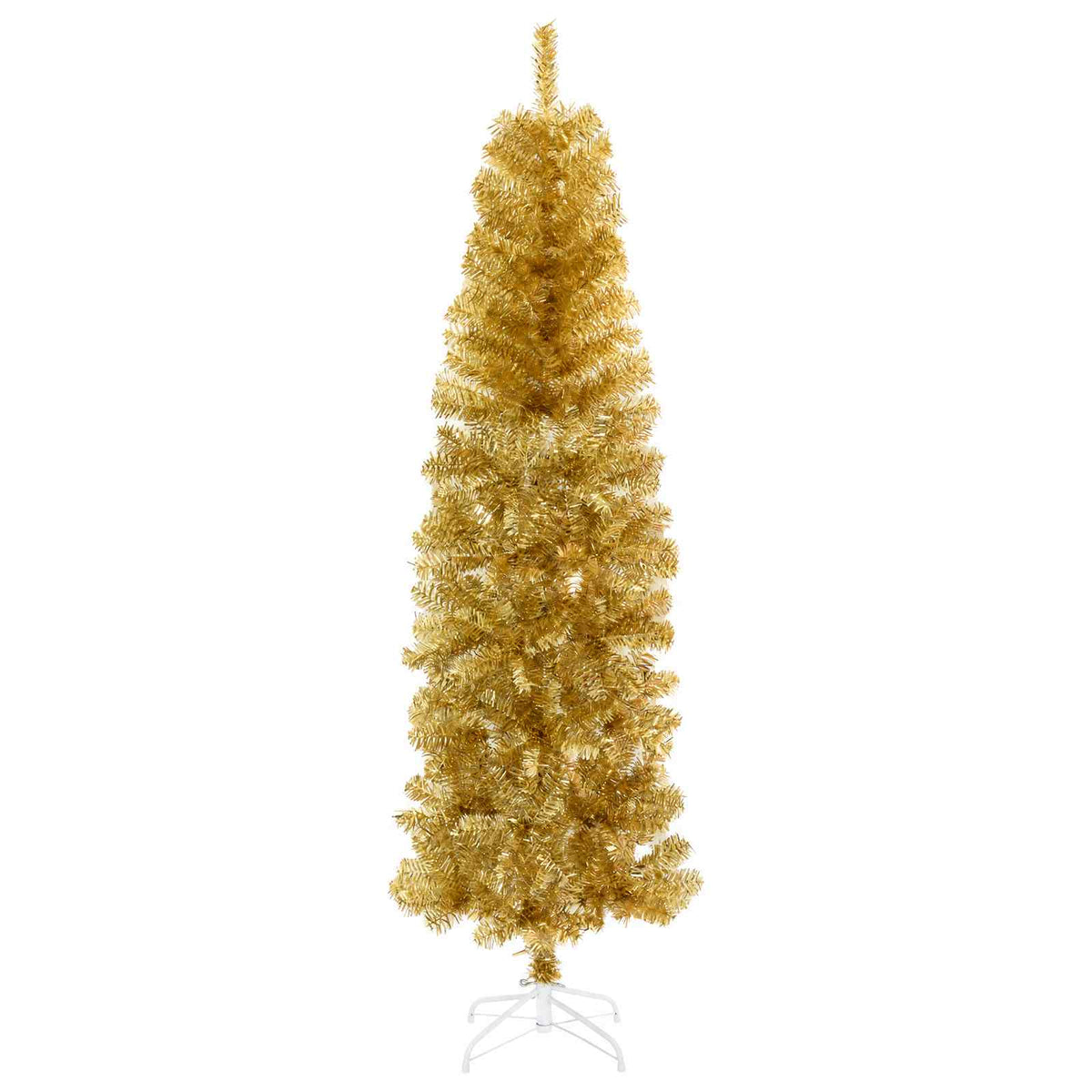 Artificial Slim Christmas Tree with Bauble 180 cm 300 LEDs with LEDs