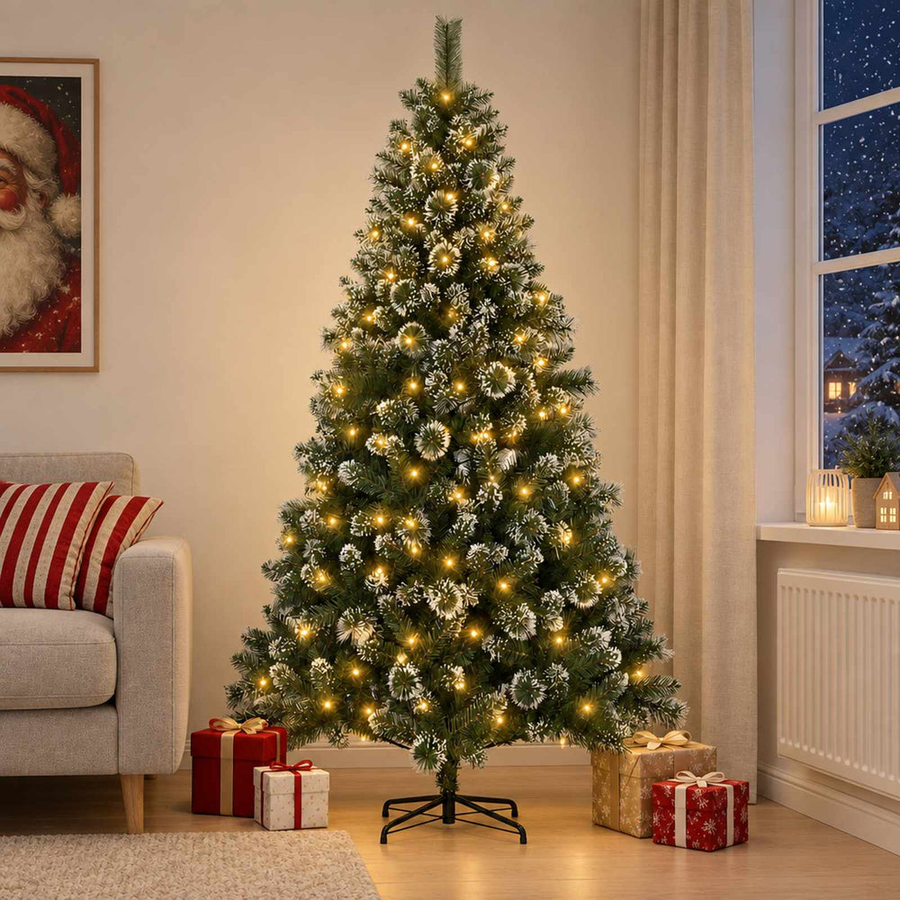 vidaXL Artificial Christmas Tree with Bauble 150 LEDs 150 cm