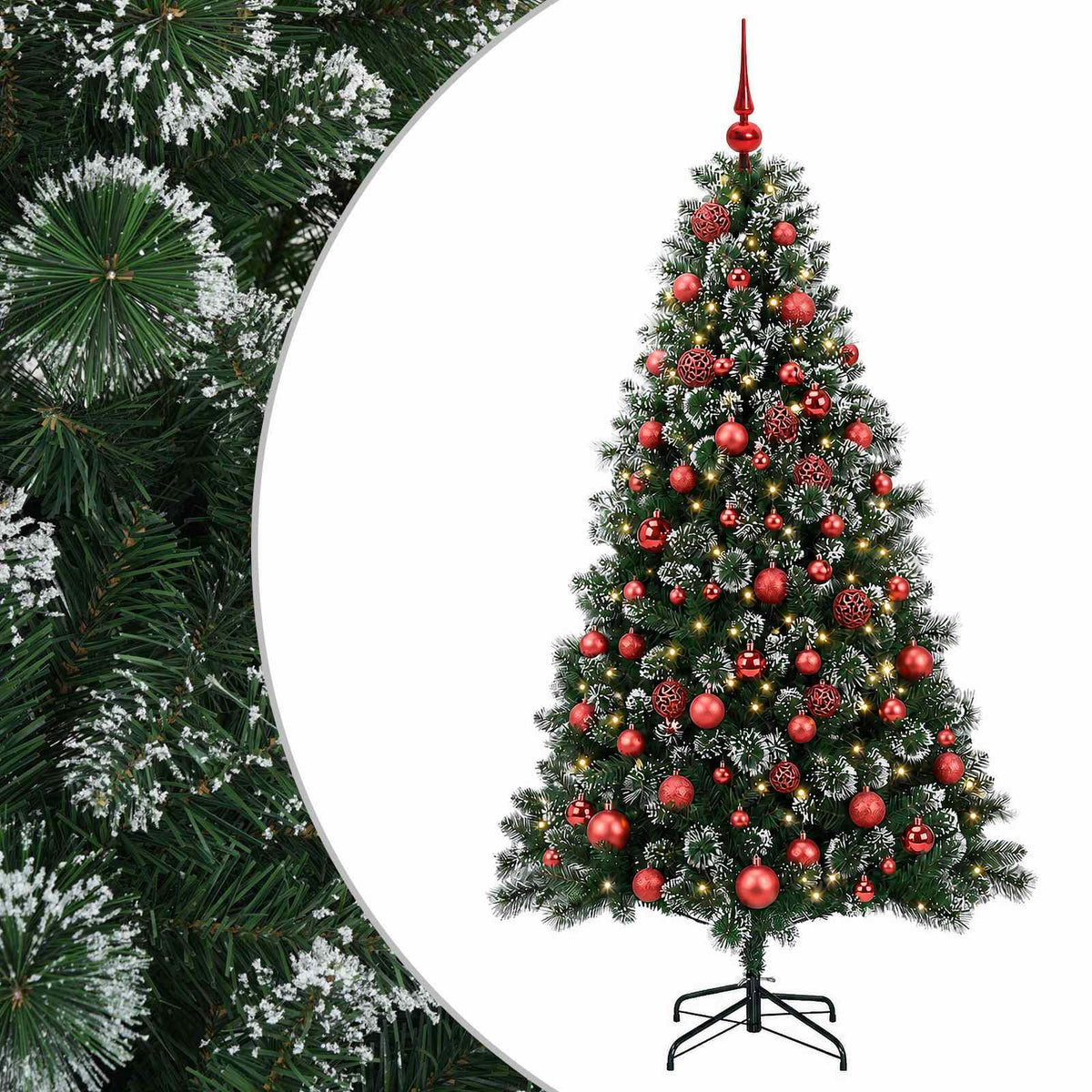 vidaXL Artificial Christmas Tree with Bauble 240 cm 300 LEDs 2
