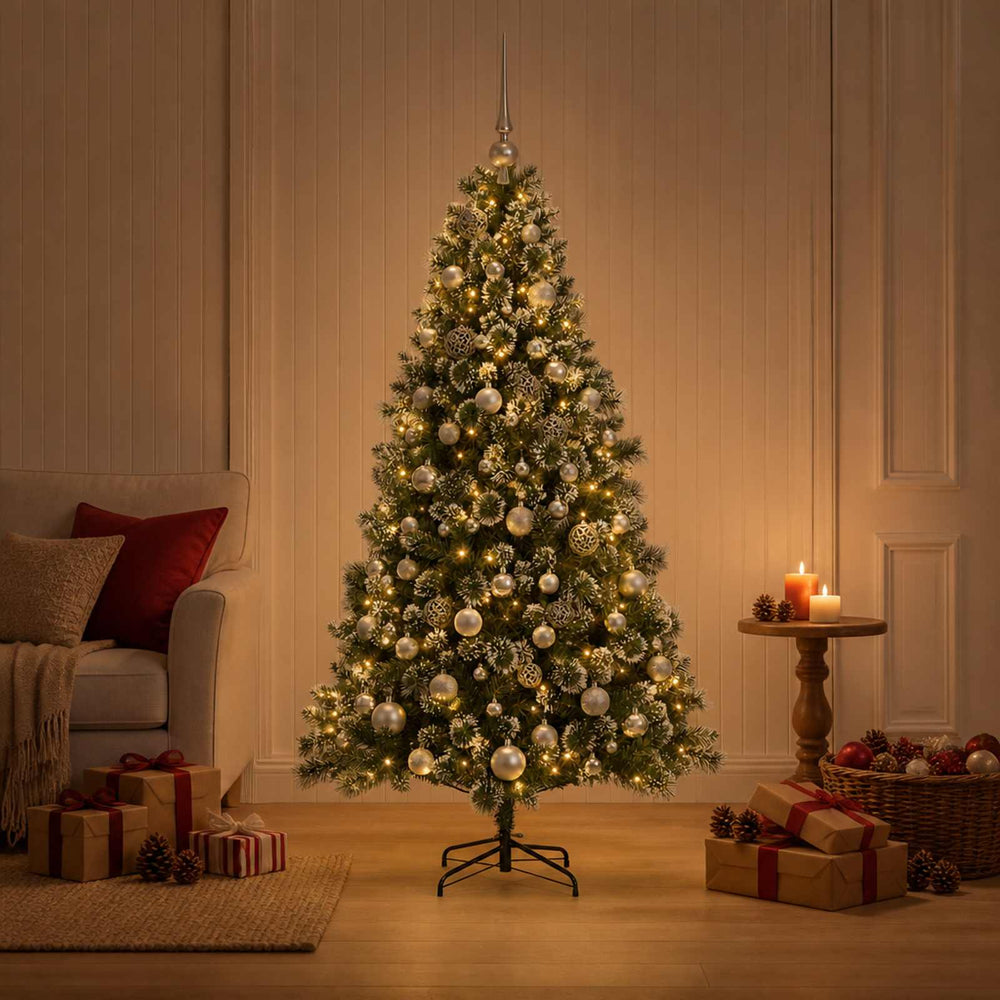 vidaXL Artificial Christmas Tree with Bauble 180 cm 300 LEDs