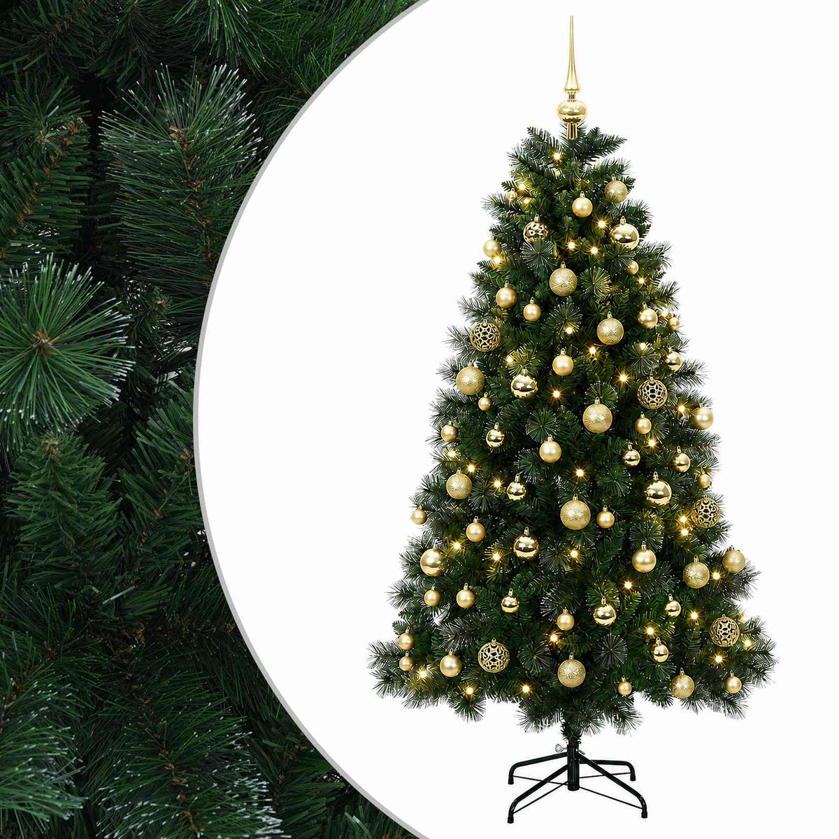 vidaXL Artificial Christmas Tree with Bauble 240 cm 300 LEDs 2