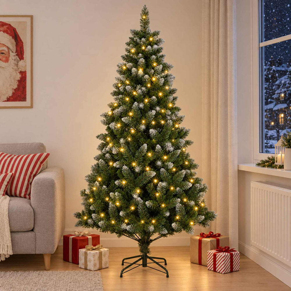 vidaXL Artificial Christmas Tree with Bauble 150 LEDs 150 cm