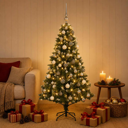 vidaXL Artificial Christmas Tree with Bauble 150 cm 150 LEDs 1