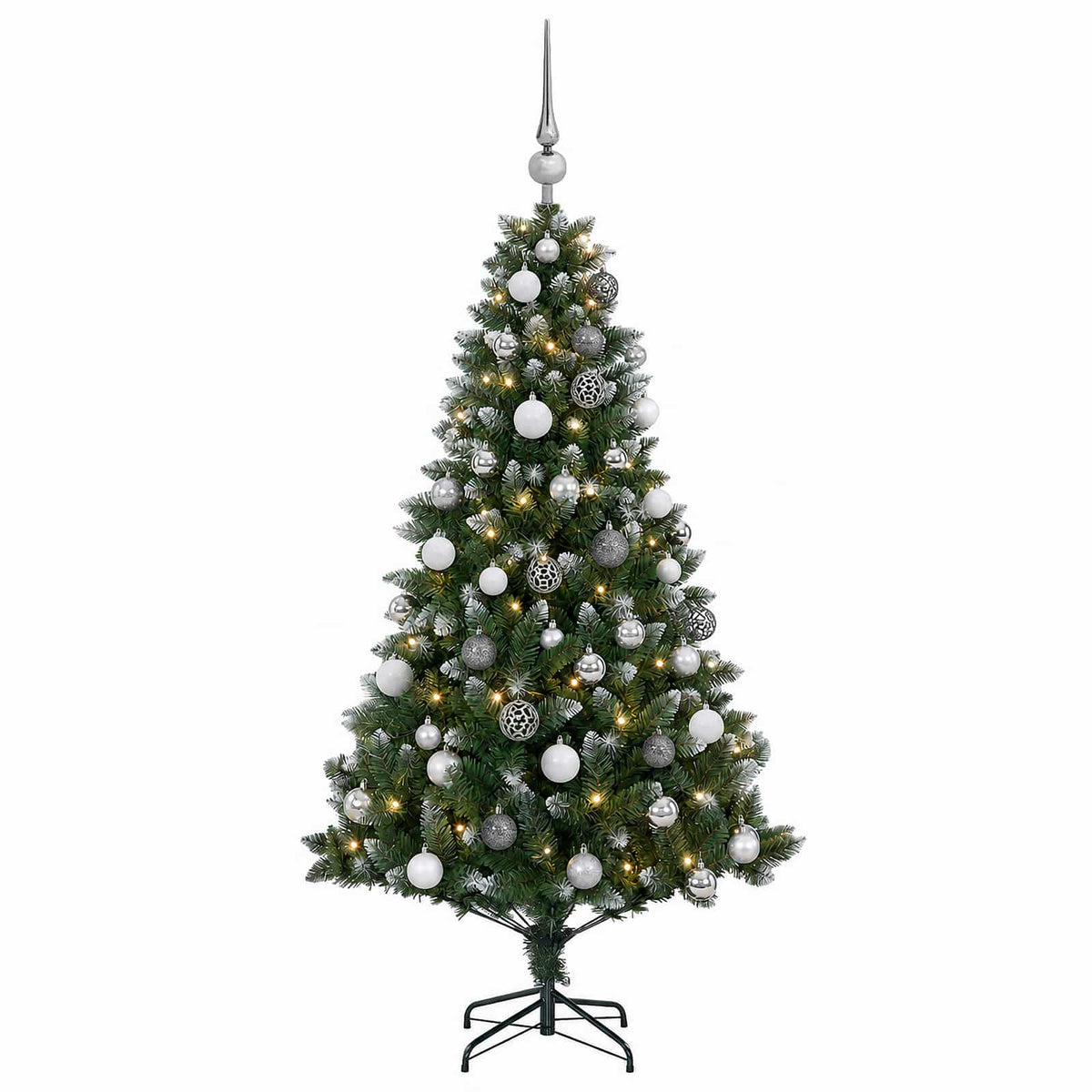 vidaXL Artificial Christmas Tree with Bauble 150 cm 150 LEDs 4