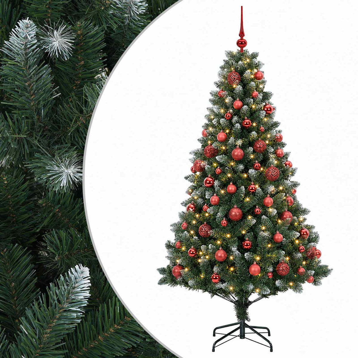 vidaXL Artificial Christmas Tree with Bauble 240 cm 300 LEDs 2