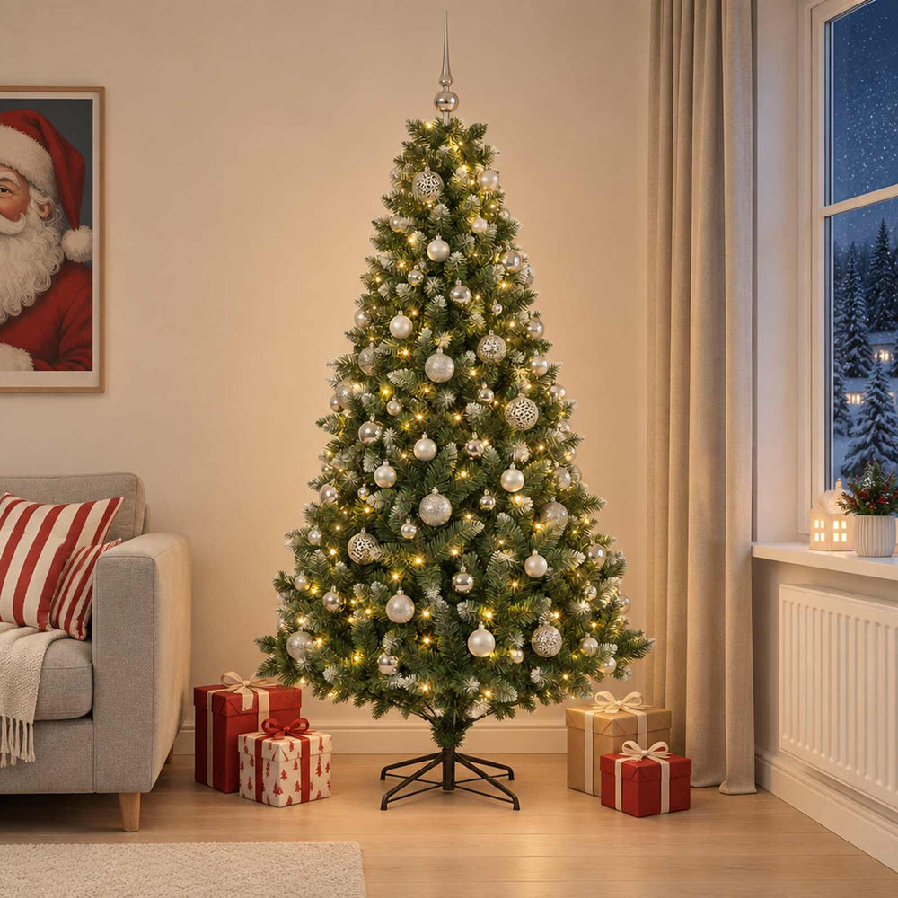 vidaXL Artificial Christmas Tree with Bauble 180 cm 300 LEDs