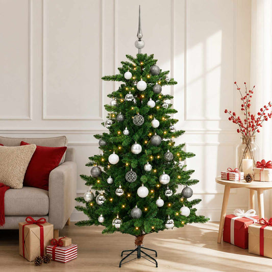 vidaXL Artificial Christmas Tree with Bauble 150 cm 150 LEDs 1