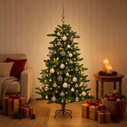 vidaXL Artificial Christmas Tree with Bauble 150 cm 150 LEDs 3