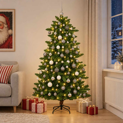 vidaXL Artificial Christmas Tree with Bauble 240 cm 300 LEDs 1