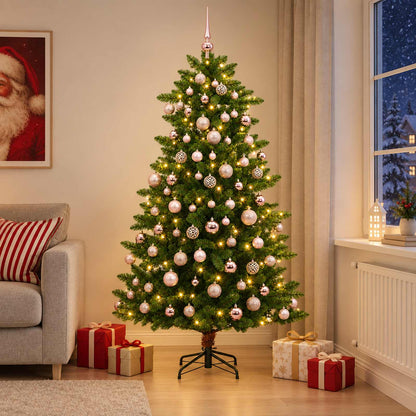 Artificial Christmas Tree Bauble LEDs pink balls