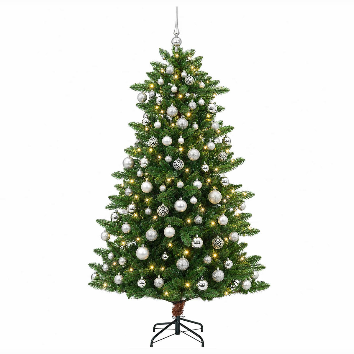 vidaXL Artificial Christmas Tree with Bauble 180 cm 300 LEDs 4