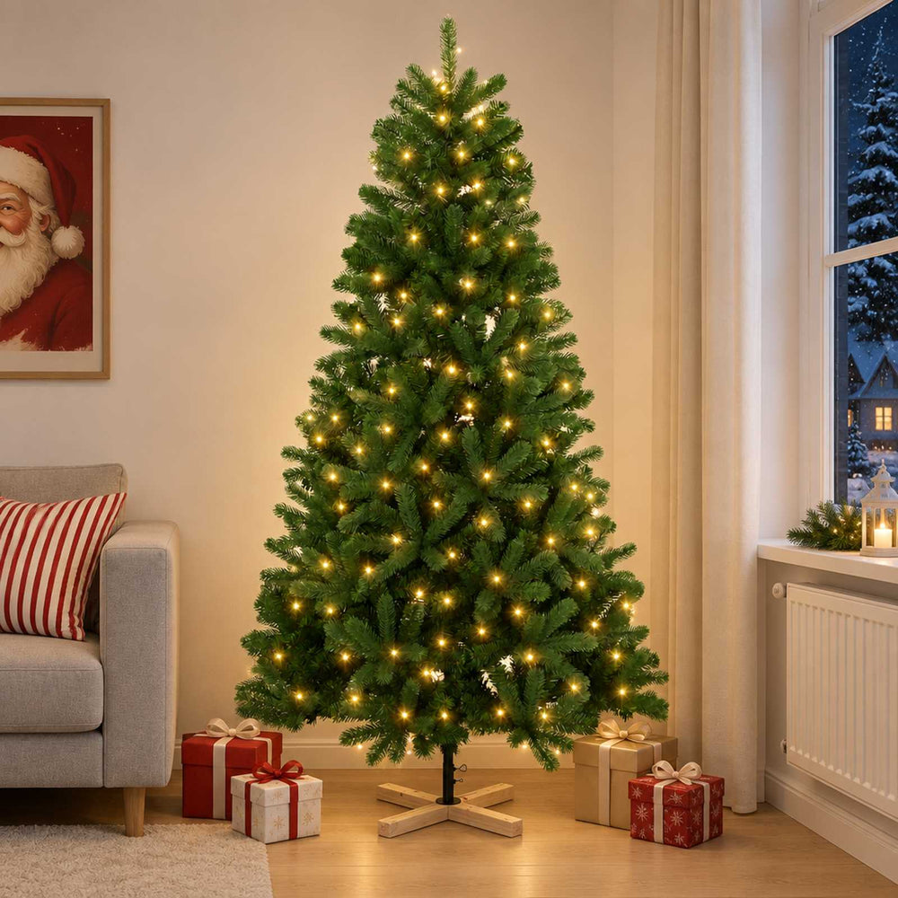 vidaXL Artificial Christmas Tree with Bauble 150 LEDs 150 cm