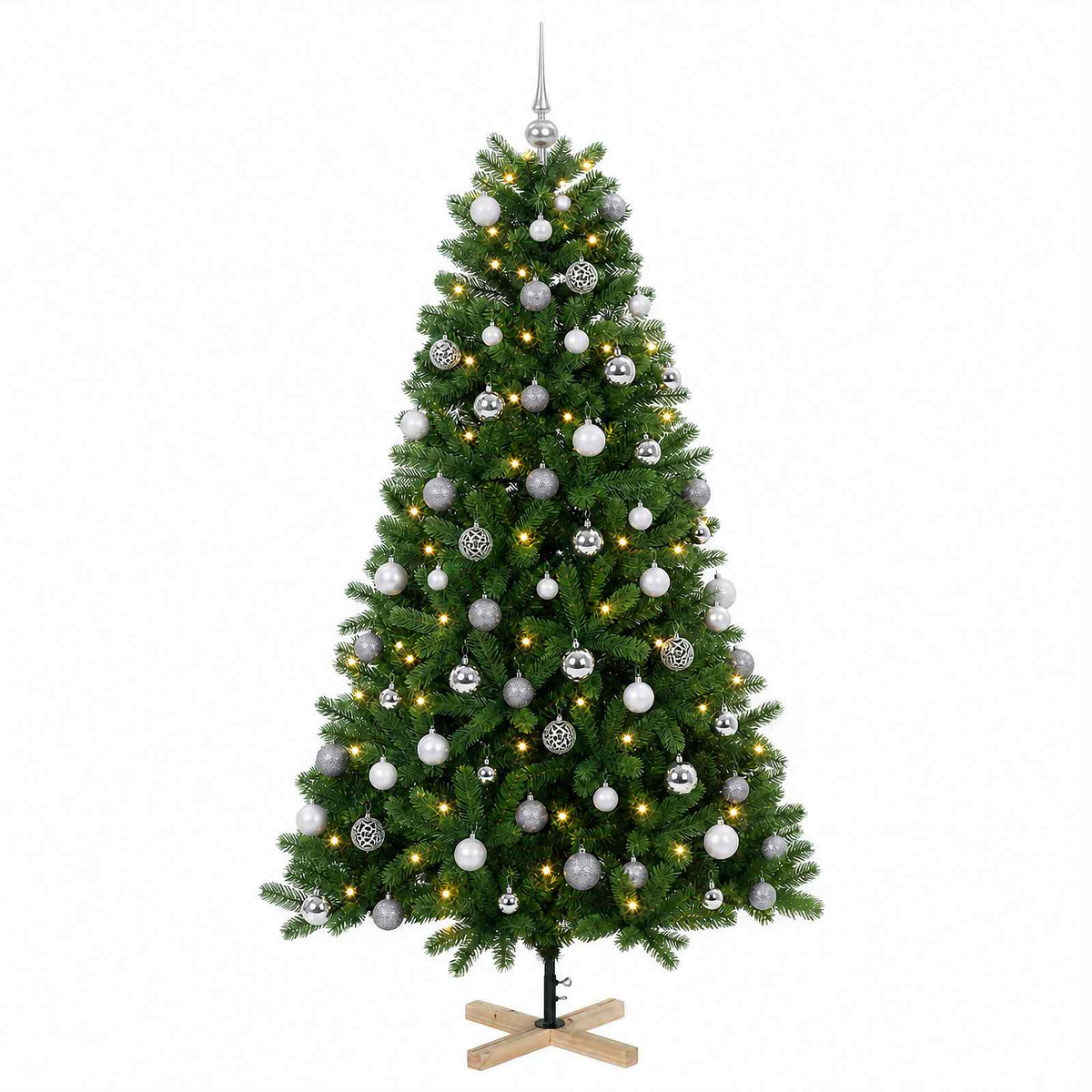 vidaXL Artificial Christmas Tree with Bauble 180 cm 300 LEDs 4