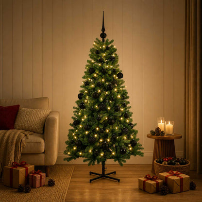 Artificial Christmas Tree Bauble LEDs black balls