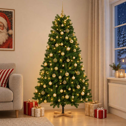 vidaXL Artificial Christmas Tree with Bauble 240 cm 300 LEDs 1